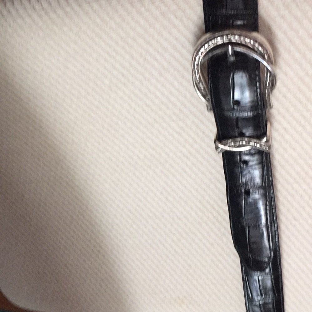 Black leather belt